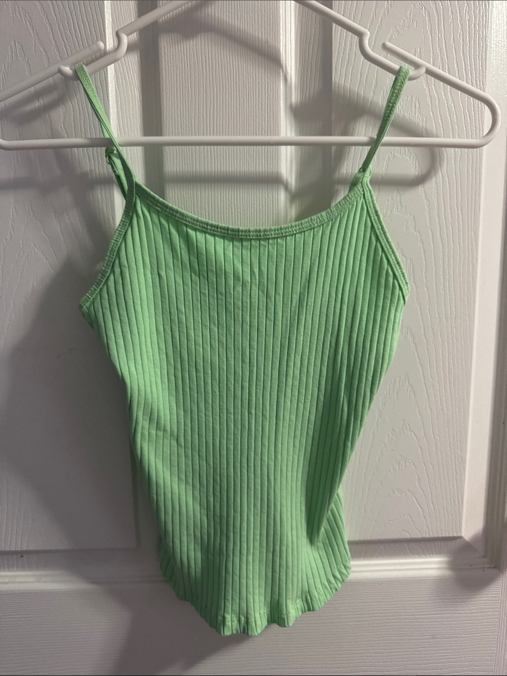 Ribbed Mint Green Spaghetti-Strap Cami